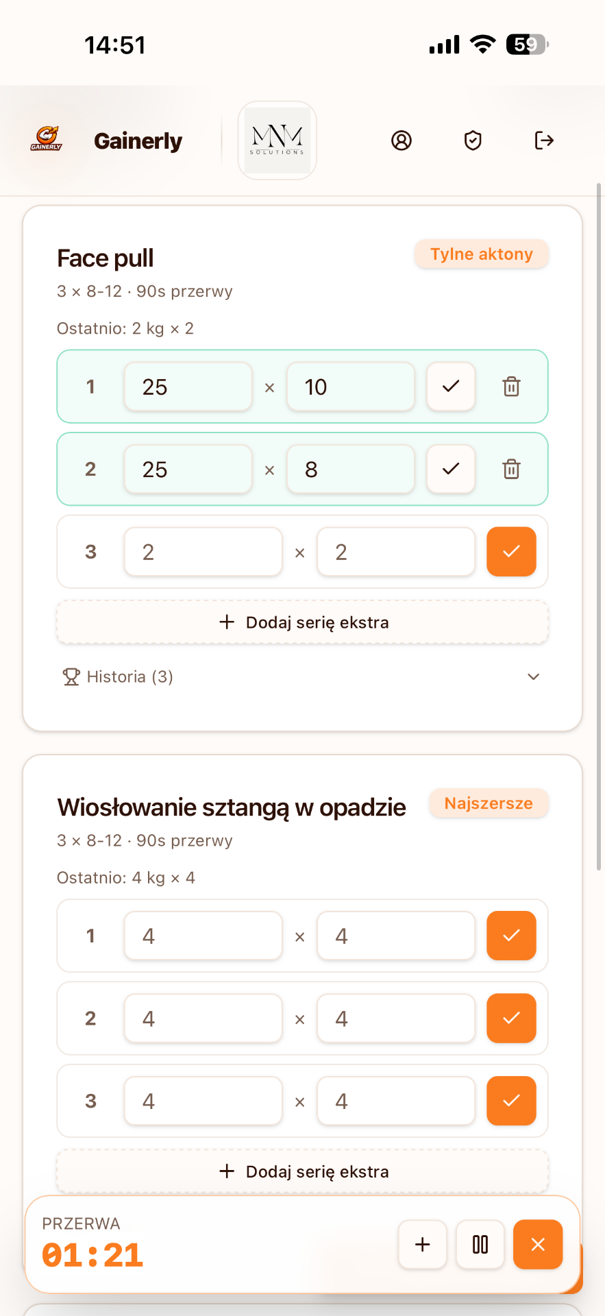Trening na żywo