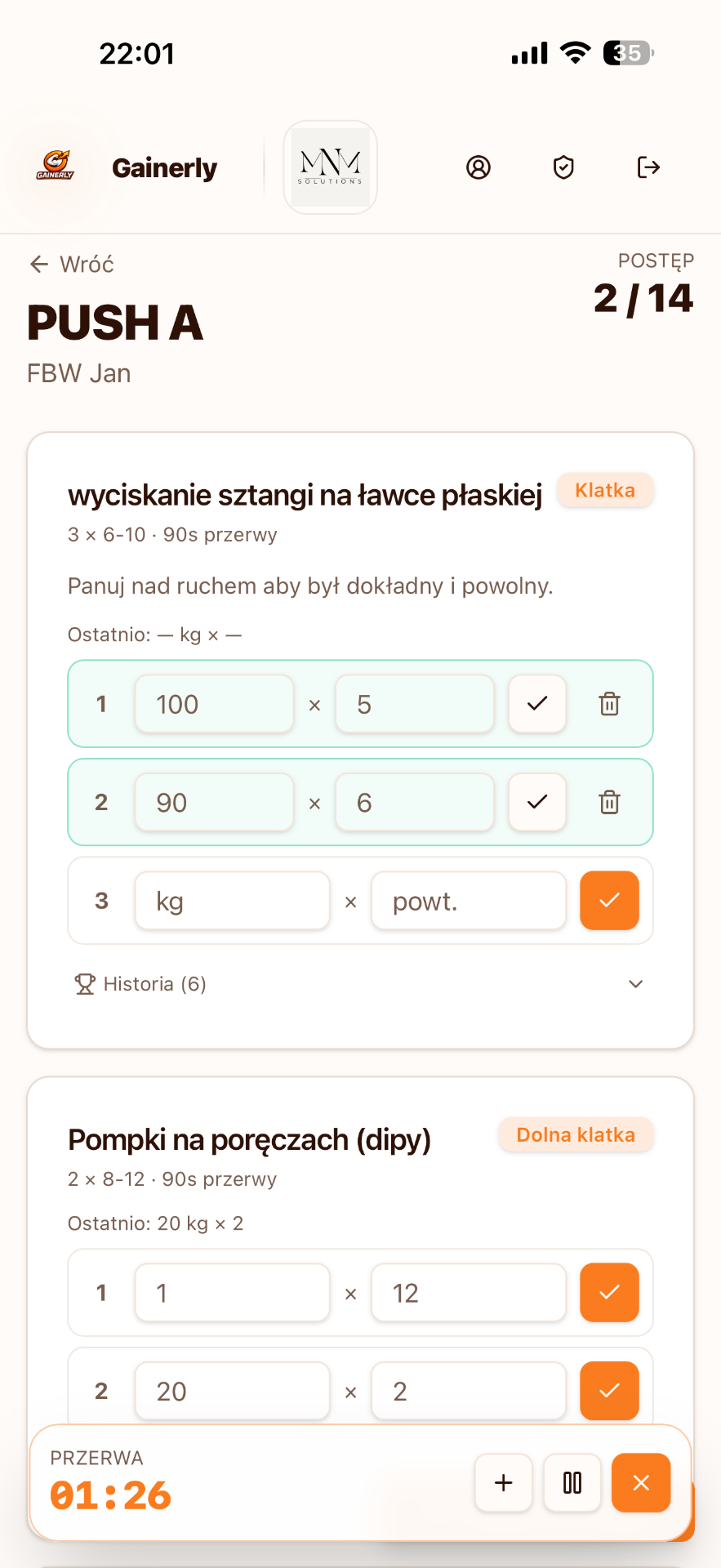 Plany treningowe